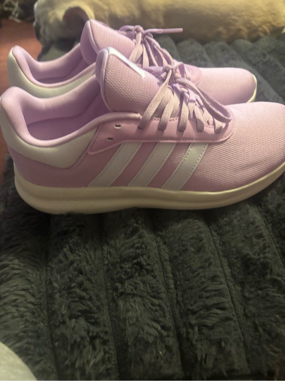 adidas Lavender Pink Athletic Sneakers with White Stripes